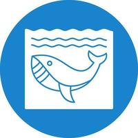 Whale in Water Vector Icon Design