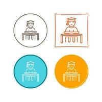 Unique Studying on Desk Vector Icon