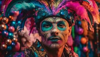 Colorful indigenous festival celebrates beauty and tradition generated by AI photo