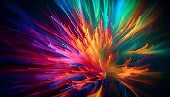 Glowing abstract backdrop, vibrant colors exploding creativity generated by AI photo