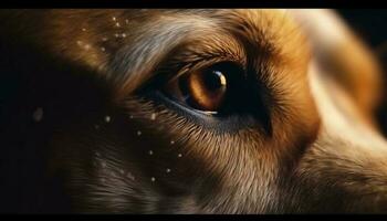 linda perrito retrato con enfocado animal nariz generado por ai foto