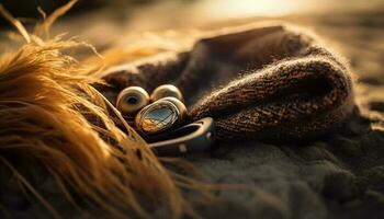 cuero cuerda tejido con elegancia y creatividad generado por ai foto