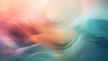 Smooth wave pattern in vibrant multi colors flowing generated by AI photo