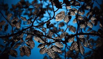 orgánico árbol rama silueta en vibrante colores generado por ai foto