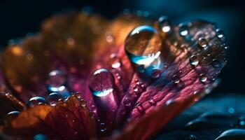 frescura y belleza en naturaleza mojado Rocío generado por ai foto