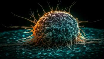 muerto cáncer célula con alto escala aumento generado por ai foto