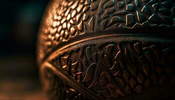 Shiny leather ball symbolizes competitive sport success generated by AI photo