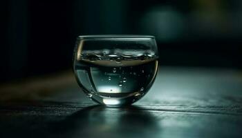 transparente líquido gotas refrescante sed temple bebida generado por ai foto