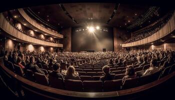 Empty auditorium, awaiting the big performance ahead generated by AI photo