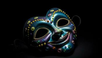 Ornate masquerade mask shines at festive celebration generated by AI photo
