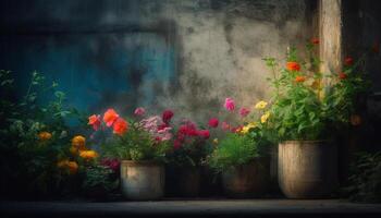 Fresco floreciente belleza en naturaleza, al aire libre ramo de flores decoración generado por ai foto