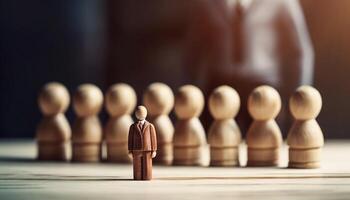 Chess pieces aligned in strategic business moves generated by AI photo