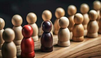 Men battle on chess board, teamwork stands out generated by AI photo