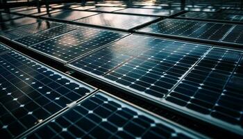 Clean solar energy powers industry futuristic factories generated by AI photo