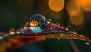 frescura y belleza en naturaleza Rocío gotas generado por ai foto