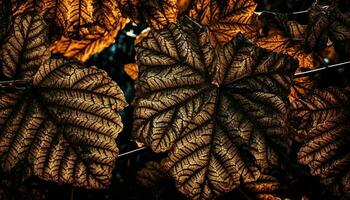 Vibrant autumn foliage creates stunning natural backdrop generated by AI photo