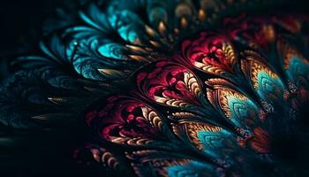 Abstract floral pattern with vibrant colors and elegance generated by AI photo