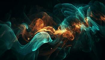 Futuristic abstract design, glowing fractal flame explodes generated by AI photo