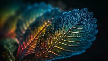 Vibrant fern frond shapes encompass natural beauty generated by AI photo