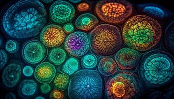 Abstract decoration of cells in high magnification generated by AI photo