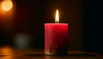 Glowing candle igniting symbol of love and hope generated by AI photo