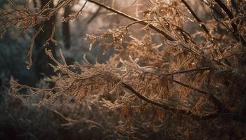 Autumn beauty in nature awakens the mystery generated by AI photo