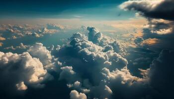 Beauty in nature sky dramatic and moody patterns generated by AI photo