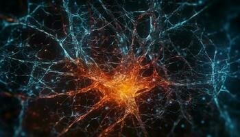futurista Ciencias crea brillante molecular fractal diseño generado por ai foto