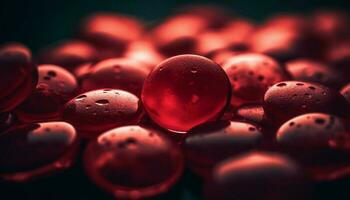 redondo rosado burbuja refleja mojado naturaleza belleza generado por ai foto