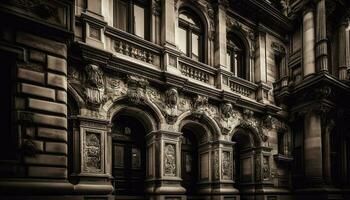 Ancient culture, elegant facade, ornate architecture, exquisite design generated by AI photo