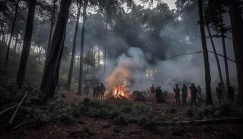 ardiente bosque fuego un escalofriante infierno aventuras generado por ai foto