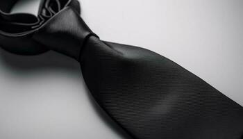 Businessman blue silk necktie exudes elegance generated by AI photo