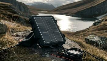 montaña rango alternativa energía combustibles al aire libre aventuras turismo generado por ai foto