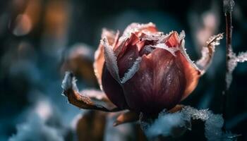 Fresh tulip petals showcase beauty in nature generated by AI photo
