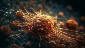 The cancerous tumor revealed deadly bacterium within generated by AI photo