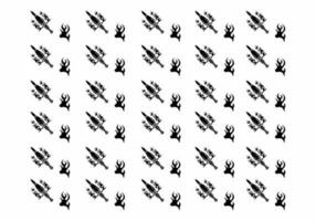 Black and white color of dagger tattoo pattern design vector