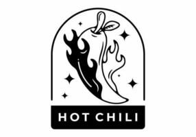 Illustration line art of hot chili tattoo vector