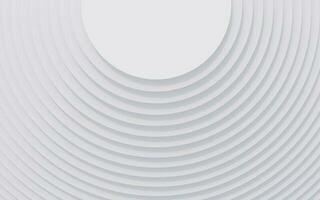 Abstract white geometric background, minimal round frame flat lay, deck of blank cards. photo