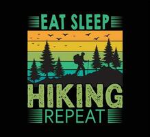 Eat sleep hiking t shirt design vector