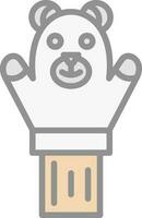 Hand puppet Vector Icon Design