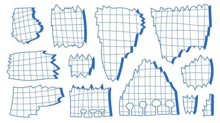 Ripped papers set doodle