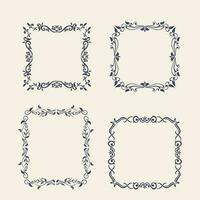 Decorative vintage frame template, border square shape vector