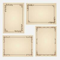 Decorative vintage frame template, border square shape vector