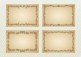 Decorative vintage frame template, border square shape vector