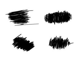 Set of abstract scribble pen elements vector