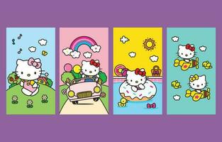 Free Vector Hello Kitty Babies Design - TitanUI