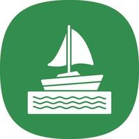 Sailing boat Vector Icon Design