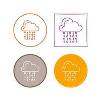 icono de vector de codificación de nube