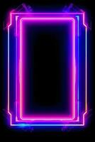 Neon Cyber Frame Social Media Post Mockup with Crystalline Rectangle and Streamer Overlay photo