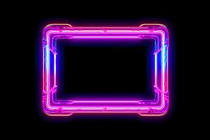 Neon Cyber Frame Social Media Post Mockup with Crystalline Rectangle and Streamer Overlay photo